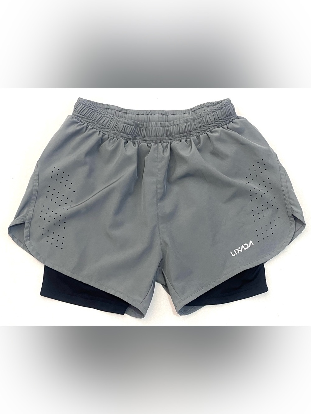 Lixada Men's 2-in-1 Running Shorts Quick Drying Breathable Shorts w Longer Liner